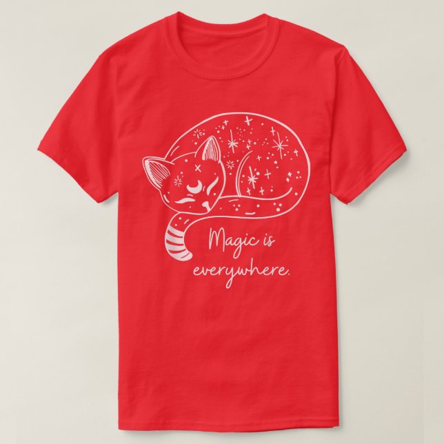 Magie ist überall Cat Witchy T-Shirt lustige Ästhe (Design vorne)