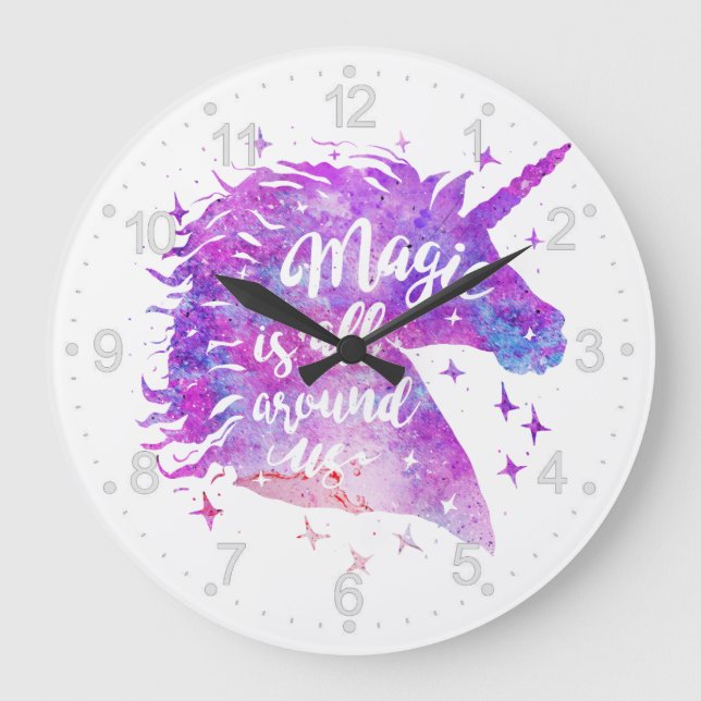 Magie ist um uns herum - Wählen Sie die Hintergrun Große Wanduhr (Vorderseite)