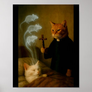 Magie-Katze Meme-Katze Exorzismus-Maus Lustige Fan Poster