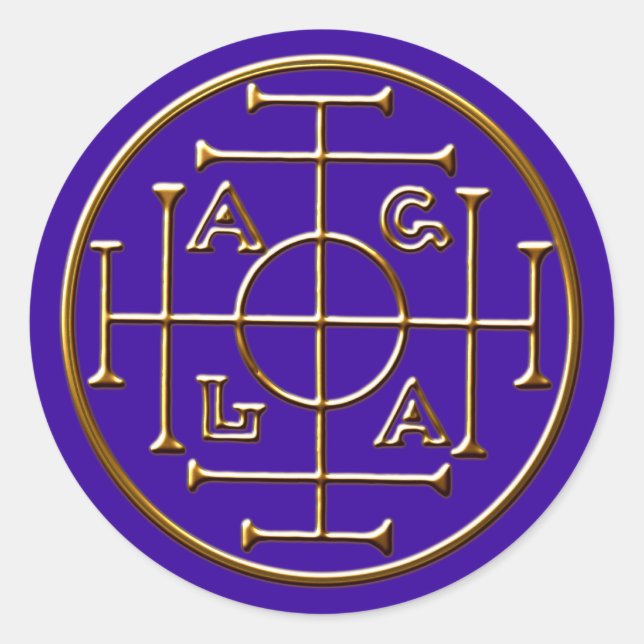 Magie Magic Amulett Erfolg Reichtum langes Leben Runder Aufkleber (Vorderseite)