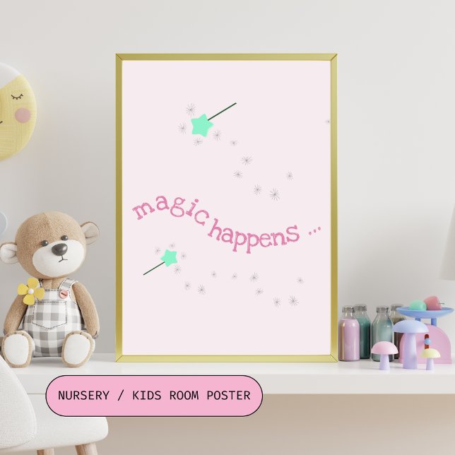 Magie passiert - Blush Pink Magic Fairy Wands Poster (Von Creator hochgeladen)