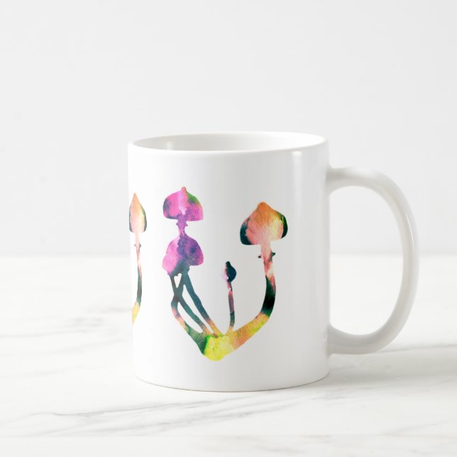 Magie Pilze Wasserfarbe Kaffeetasse (Rechts)