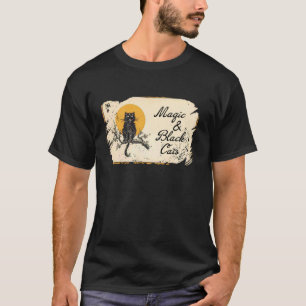 Magie und schwarze Katzen Vintage Halloween Süßes T-Shirt
