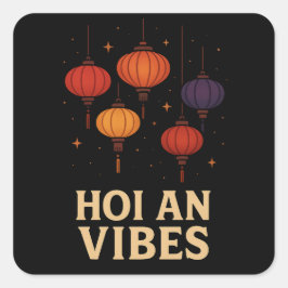 Magie von Hoi An – Laternenkunst Quadratischer Aufkleber