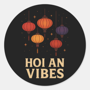 Magie von Hoi An – Laternenkunst Runder Aufkleber