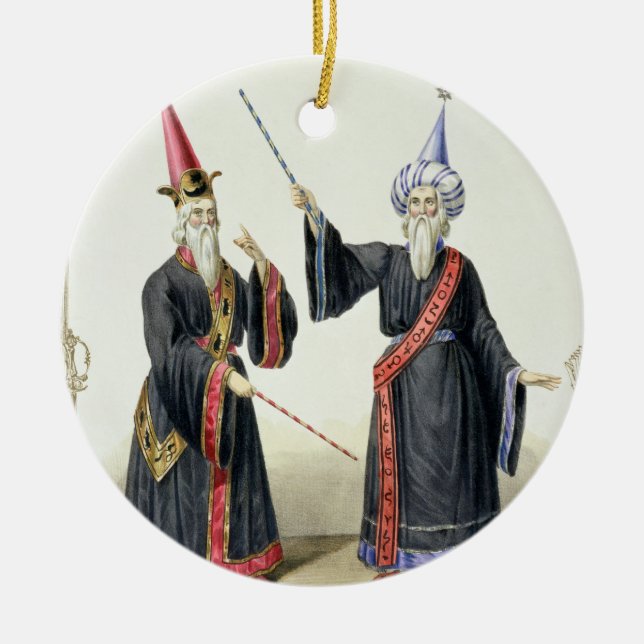 Magier am Karneval in Berlin, 1836 (Farbe Keramikornament (Vorne)