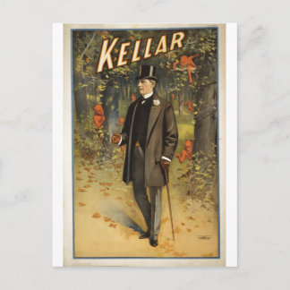 Magier Harry Kellar mit Cane. Postkarte