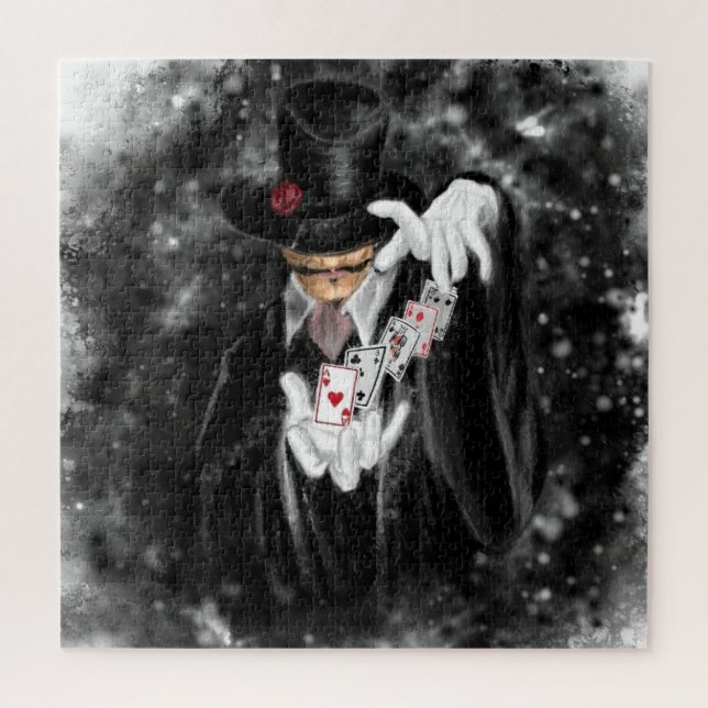 Magier mit Spielkarten Abracadabra Puzzle (Vertikal)