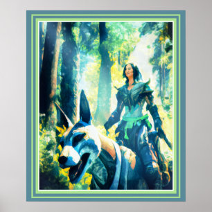 Magier Riding a Wolf Poster