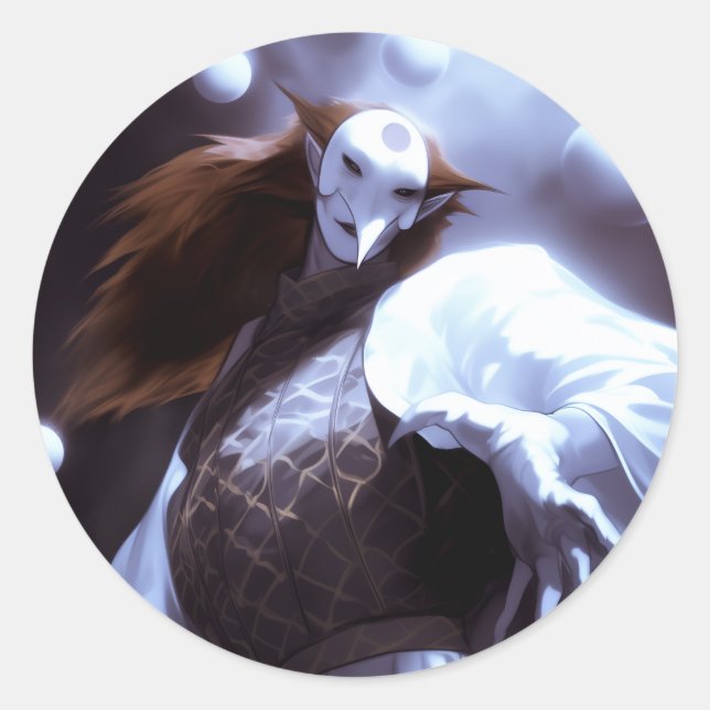 Magier Runder Aufkleber (Vorderseite)