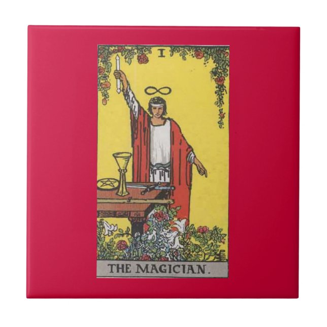 Magier-Tarot-Dualkartenverarbeitung Fliese (Vorderseite)