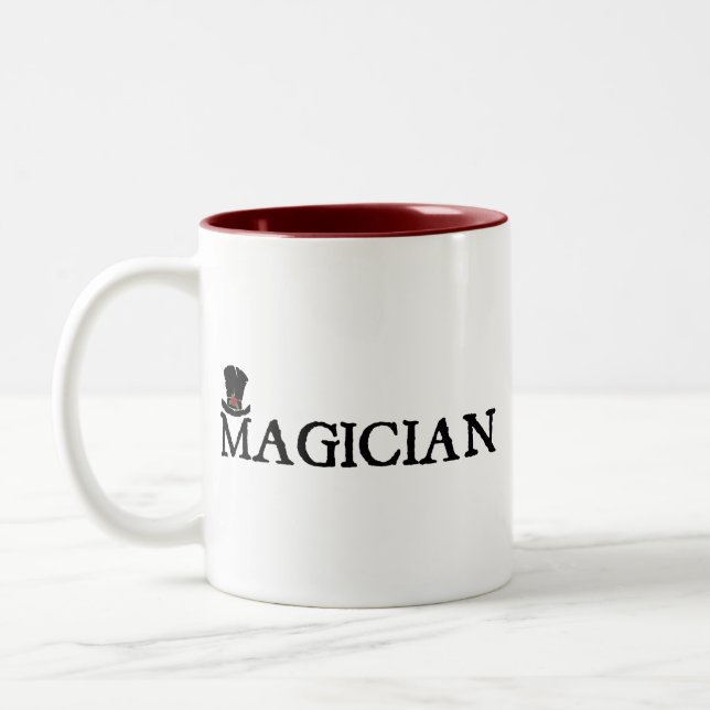 Magier und Hut Zweifarbige Tasse (Links)