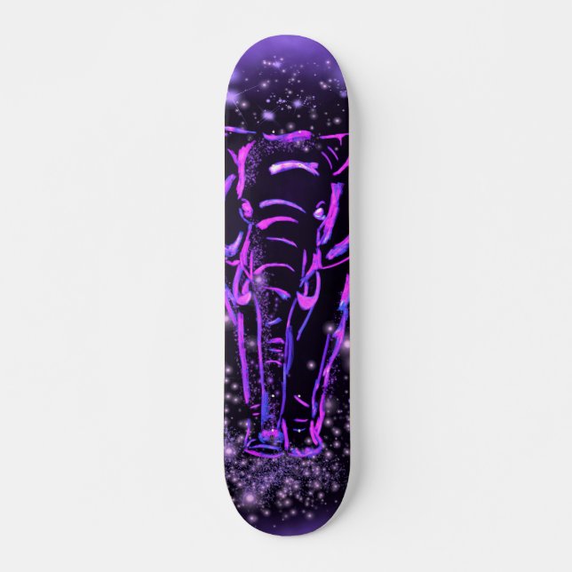 Magisch Lila rosa Elefantenskateboard Skateboard (Vorne)