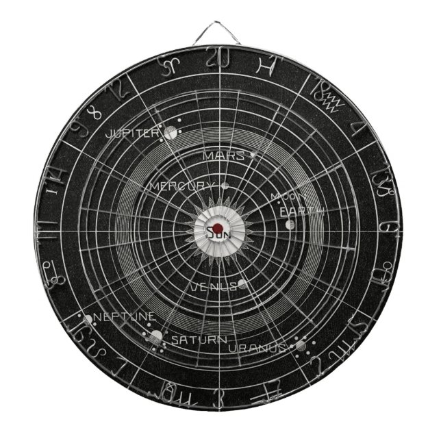 Magisch, Mond, Mädchen, Zeichen, Hexerei Horoskop Dartscheibe (vorne)