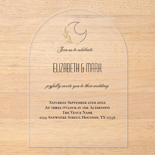 Magisch moon-Inspiriert Einladung zur Hochzeit (Vorderseite)