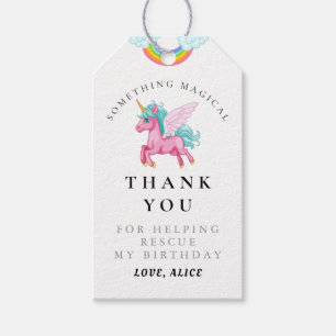 Magisch Pink Unicorn Rainbow Birthday Vielen Dank Geschenkanhänger