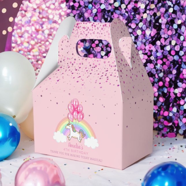 Magisch Pink Unicorn Rainbow Birthday Vielen Dank Geschenkschachtel (Von Creator hochgeladen)