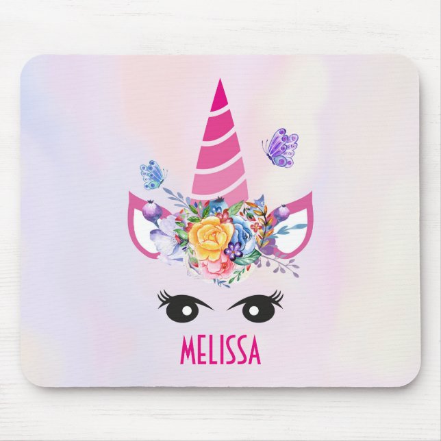 Magisch rosa Einhorn Personalisiert Mousepad (Vorne)