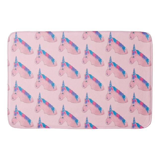 Magisch rosa Lila Mythisches Pferdehorn Einhorndru Badematte (Vorderseite)