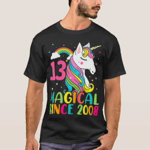 Magisch Seit 2008 13. Geburtstag Unicorn Girl 13 Y T-Shirt