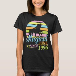 Magisch Seit Juni 1996 Happy Birthday Unicorn 26 T-Shirt
