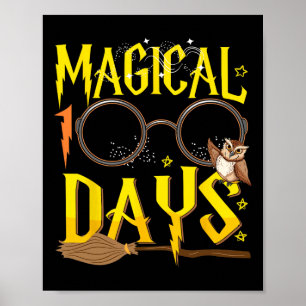 Magische 100 Tage Schullehrer Schüler Kinder B Poster