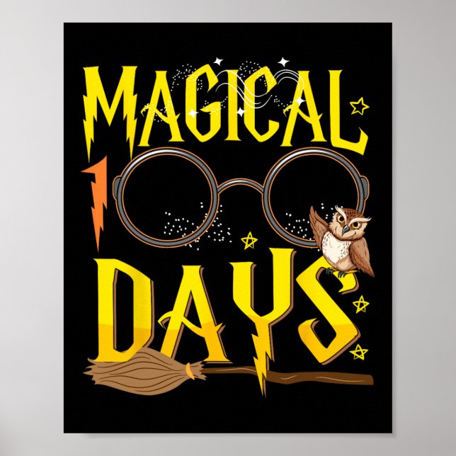 Magische 100 Tage Schullehrer Schüler Kinder B Poster (Vorne)