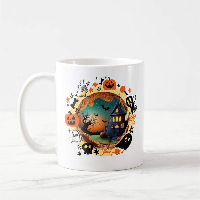 Magische 3D Halloween-Portal-Tasse Kaffeetasse (Links)