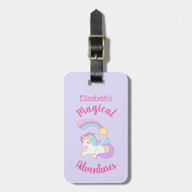 Magische Abenteuer Einhorn und Shooting Star Gepäckanhänger (Vorderseite vertikal)