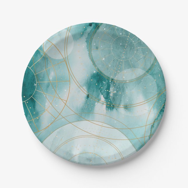 Magische Abschluss Sterne II Pappteller (Vorderseite)