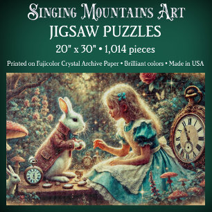 Magische Alice und Hasen-Wunderland-Illustration Puzzle