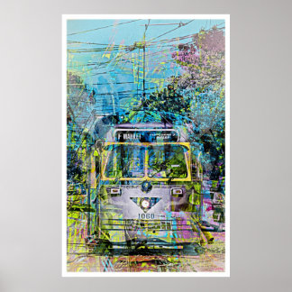 Magische alte Straßenbahn der Market St San Franci Poster
