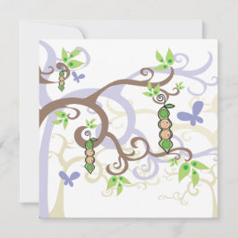 Magische Baumerbsen in Pod Gender Reveal Baby Dusc Einladung