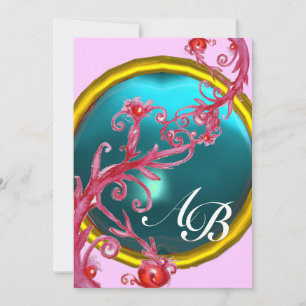 MAGISCHE BEEREN 4,MONOGRAM roter Achat Einladung