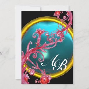 MAGISCHE BEEREN 4,MONOGRAMM roter Achat Einladung