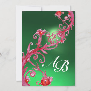 MAGISCHE BEEREN 4, MONOGRAMM roter Jade Einladung