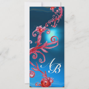 MAGISCHE BEEREN 4, MONOGRAMM roter Saphir-Eis Einladung