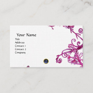 MAGISCHE BEEREN MONOGRAMM blaue Leinenstoff Visitenkarte