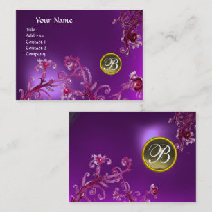 MAGISCHE BEEREN-MONOGRAMM, Grau Achat Amethyst pur Visitenkarte
