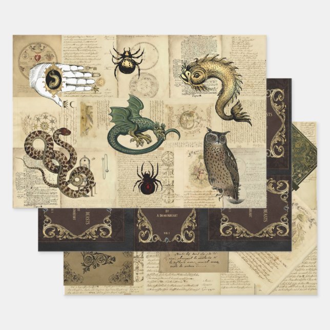 Magische Bestien aus Drachen, die sich selbst anpa Geschenkpapier Set (Set)