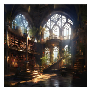 Magische Bibliothek Fotodruck