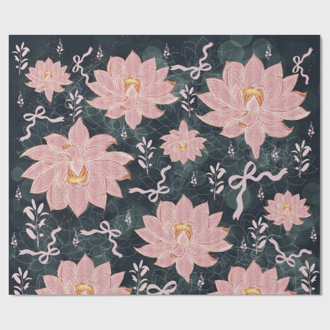 Magische Blumen mit Glitter-Design  Geschenkpapier (Flach)