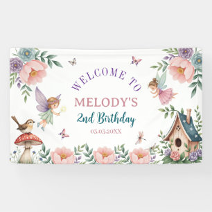 Magische Blumenfee 2. Geburtstagsbanner Banner