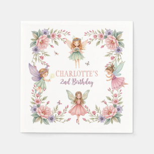 Magische Blumenfee zum 2. Geburtstag Serviette