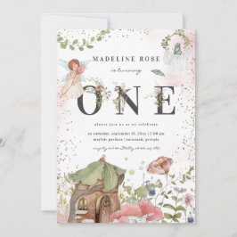 Magische Blumenmärsche 1. Geburtstag Party Einladung