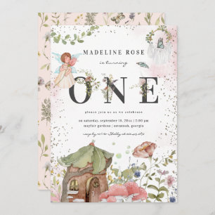 Magische Blumenmärsche 1. Geburtstag Party Einladung