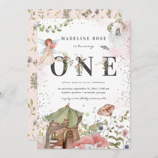 Magische Blumenmärsche 1. Geburtstag Party Einladung