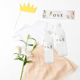 Magische Blumenmärsche 1. Geburtstag Party Wasserflaschenetikett