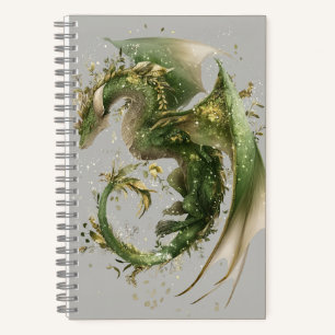 Magische Blumenschrift Green Wyvern Dragon Journal Notizbuch