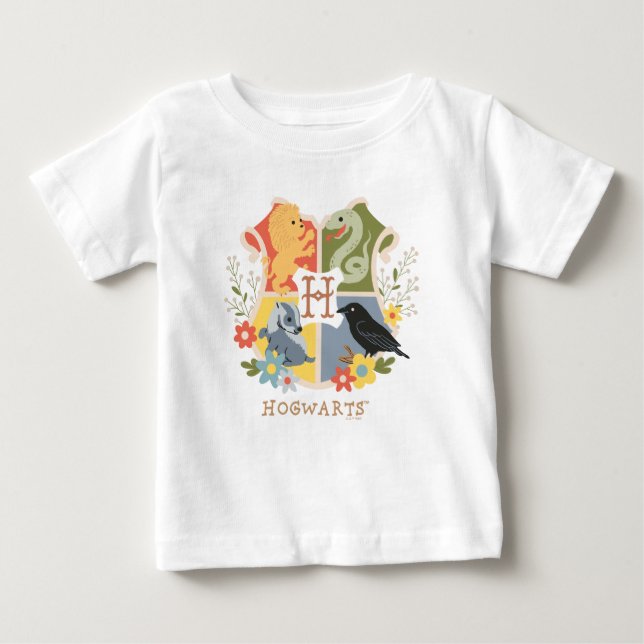 Magische Blüten HOGWARTS™-Wappen Baby T-shirt (Vorderseite)